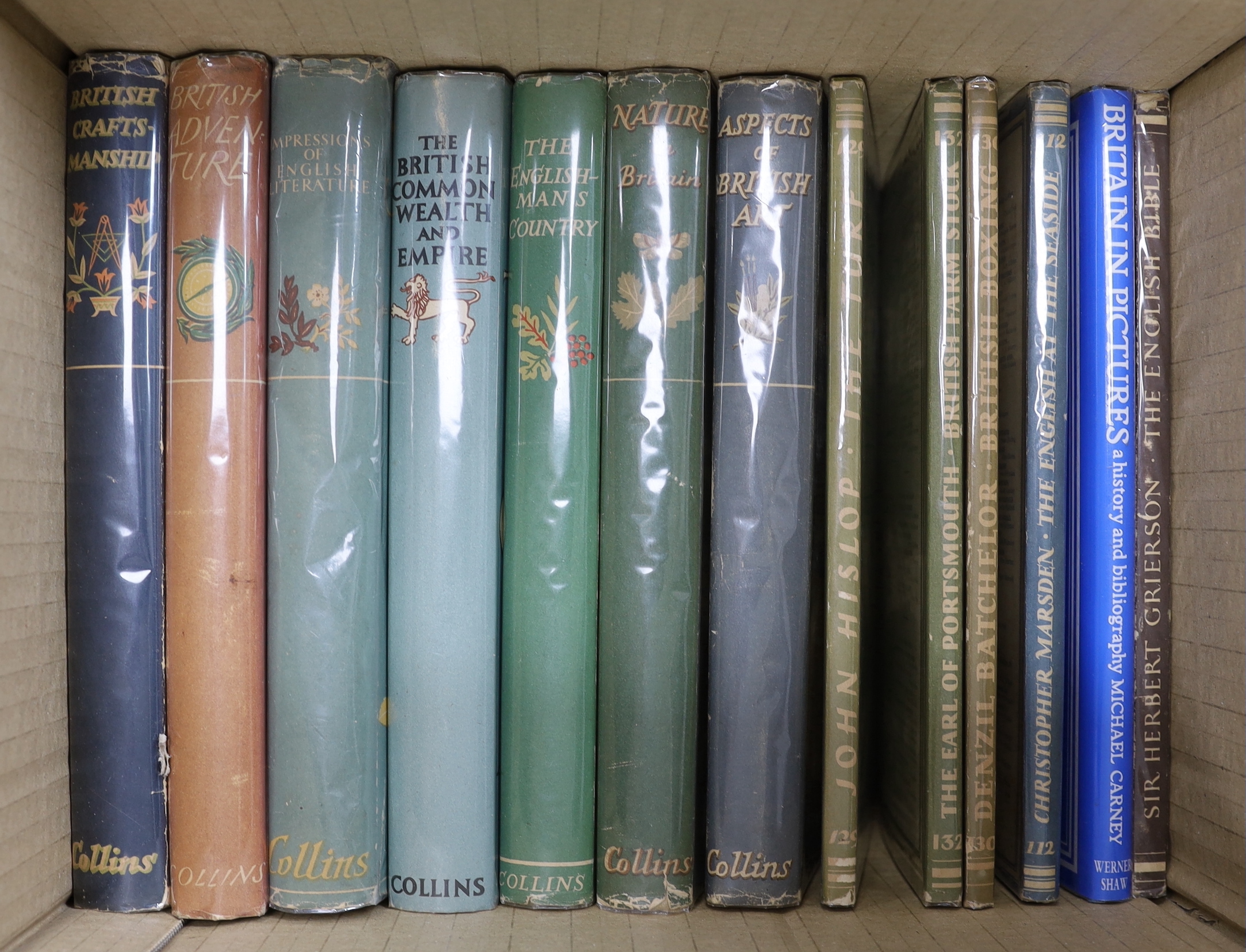 Britain in Pictures. One hundred and eighteen volumes in this series, including, Orwell, George. The English People. 1947; Haskell, Arnold. Australia. 1941; Marsh, Ngaio and Burden, R. M. New Zealand, 1942; Greene, Graha